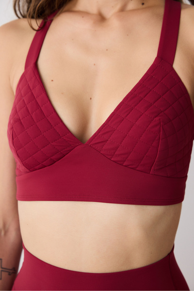 Penti Burgundy Back Detail Bruna Sports Bra - Saude Collection
