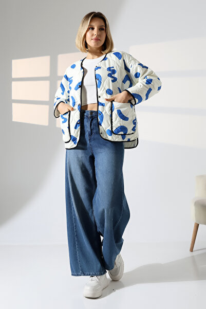 DİVİSTA Γυναικείο καπιτονέ παλτό με στάμπα