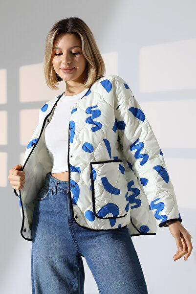 DİVİSTA Γυναικείο καπιτονέ παλτό με στάμπα