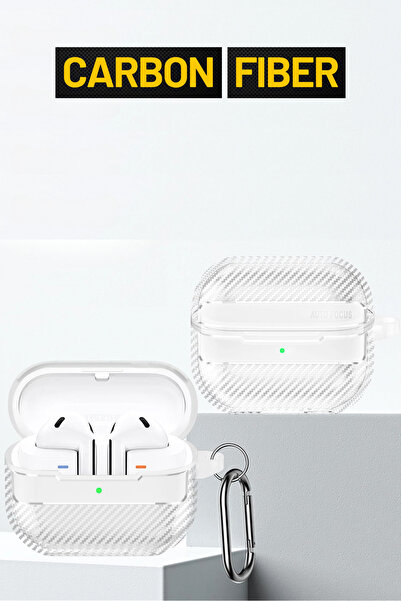 EWEC Samsung Galaxy Buds3, Buds3 Pro ve Buds3 FE Uyumlu Karbon Fiber Hybrid Polymer Tech Kulaklık Kılıfı