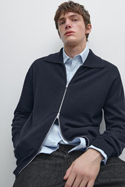 Massimo Dutti Fermuarlı dik yaka hırka