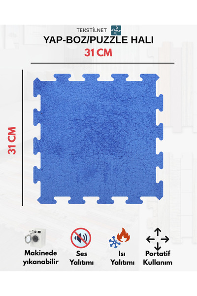 Tekstilnet Peluş Kreş Halısı Anaokulu Puzzle Halı Japon Halı