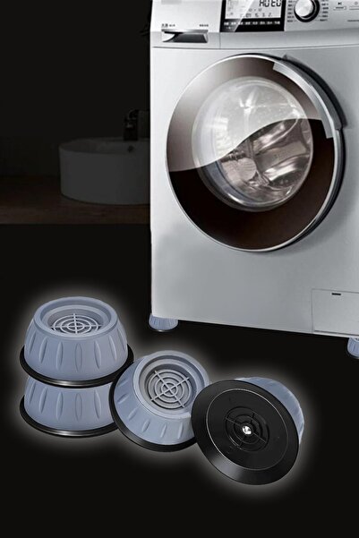 COZY SENSE Suport pentru electrocasnice, 4 bucăți, gri, cu ventuză, pentru mașină de spălat vase, suport anti-vibrații