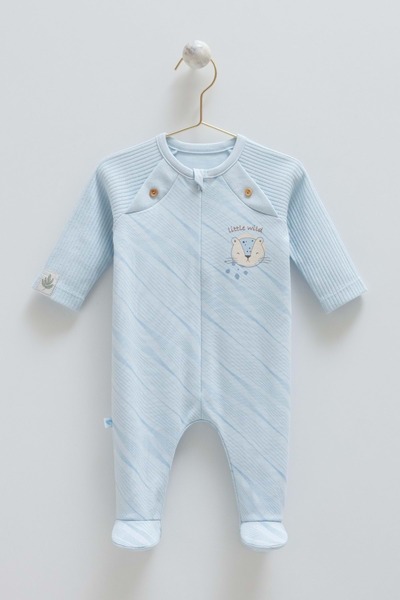 Caramell Good Baby Front Zippered Jumpsuit Blue