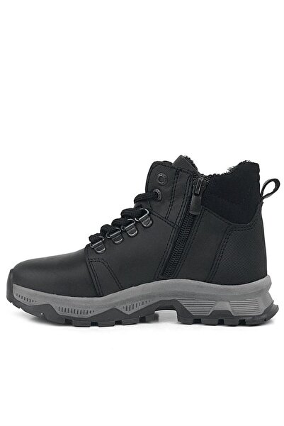 Rakerplus Genuine Leather Black Zippered Trekking Boy Boots