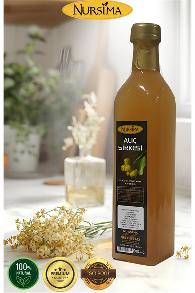 Nursima Alıç Sirkesi 500 ml %100 Doğal Fermantasyon Katkısız Cam Şişe Ambalaj