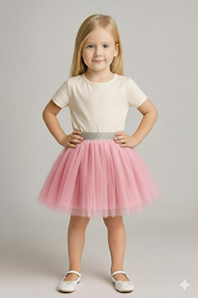 Şenkız Girl's Tutu Skirt Birthday 23 April 29 October 19 May Party Tulle Skirt