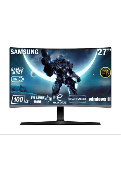 Samsung Essential S3 LS27D390GAUXUF 27" 100Hz 4Ms VGA+HDMI FullHD VA Curved Vesa Monitör