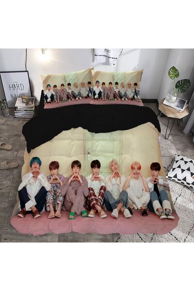 hediyechy Gift Duvet Cover Bts Group Double Duvet Cover Set