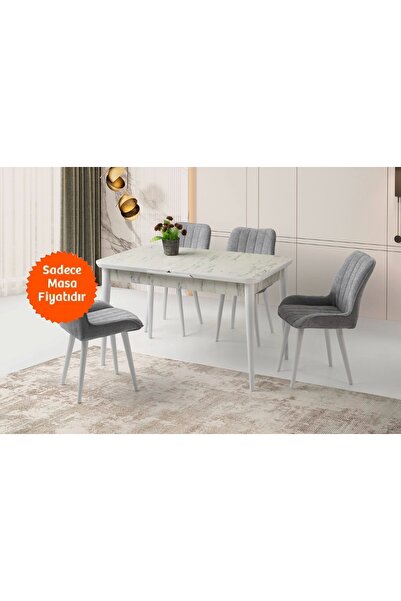 Evistro Hg Marmo Ortadan Açılır Büyüyen Yemek Masası Mermer Desenli 70x120cm SADECE MASA FİYATIDIR