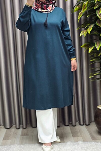 Elmas Tesettür Îmbrăcăminte pentru femei Hidžab Mărime mare Tunica cu șnur de...