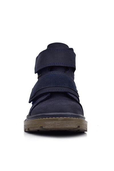 Rakerplus Γνήσιες δερμάτινες χειμερινές παιδικές μπότες με Velcro Navy Blue