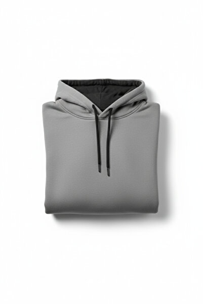 QUOS Φούτερ Unisex χωρίς στάμπα με κουκούλα και τσέπη καγκουρό με 3 κλωστές