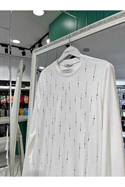 MERAM BUTİK Adn Stone Tunic 302 - White - 1
