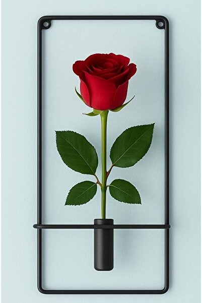 VENON 1 Adet Siyah Dikdörtgen Metal Çiçeklik Lüks Duvar Aksesuar Modern Dekor...