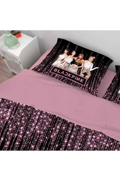 hediyechy Cadou Husă Duvet Negru Roz Set cuvertură de pilota unică imprimată 3D