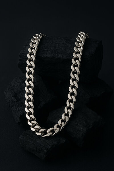 OSMANLI GÜMÜŞ قلادة فولاذية للرجال - قلادة رجالية من الفولاذ الذواقة