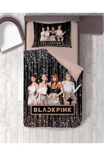 hediyechy طقم غطاء لحاف مفرد مطبوع ثلاثي الأبعاد باللون الأسود والوردي