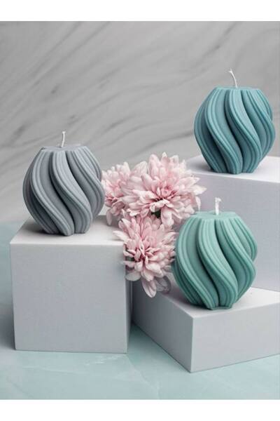 NİLCANDLE El Yapımı Spiral Modern Soya Wax Lavanta Kokulu Mum – Doğal, Dekora...