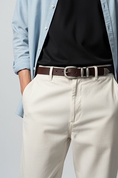 Gesa حزام رجالي مصنوع من الجلد الطبيعي بنسبة 100% ومطلي بالقصدير من Old Money...