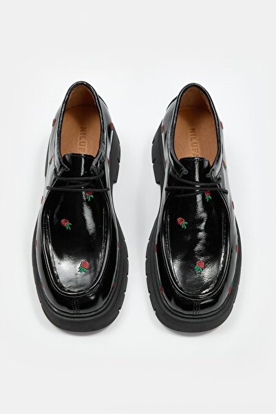 NILUFARR Freya Чорні шкіряні лофери з натуральної шкіри для жінок