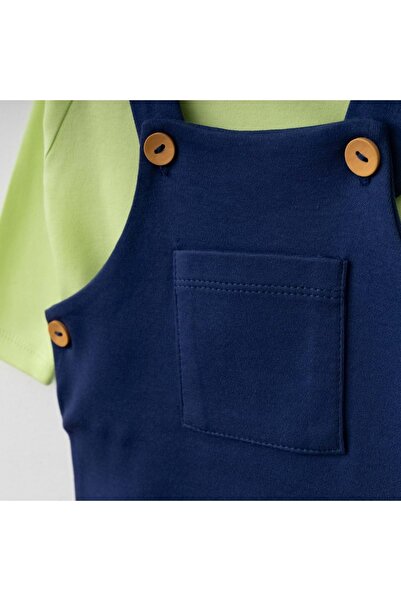 ESLENZA Front Pocket Overall Set Navy Blue