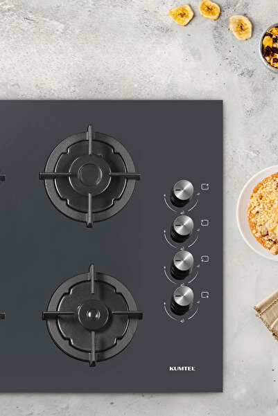 KUMTEL Plus Antrasit Cam Ankastre Ocak KO-40 TAHDF