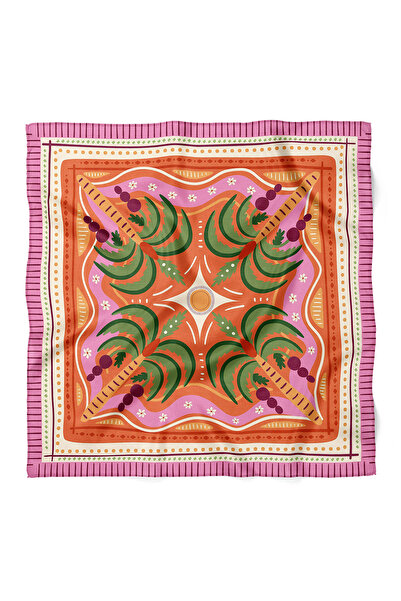 nehir eşarp Tropical Palm Pattern Scarf Bandana 70X70 cm