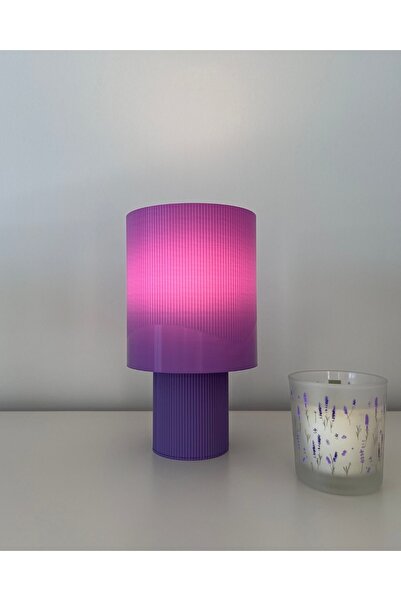 objeo Mor Objeo 3D Özel Tasarım Dekoratif Çocuk Odası Abajur