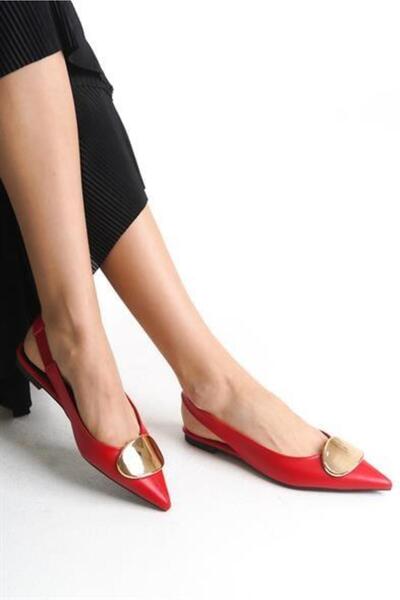 Zoe3 Style Kadın JN Kırmızı Extra Yumuşak Aksesuarlı Babet