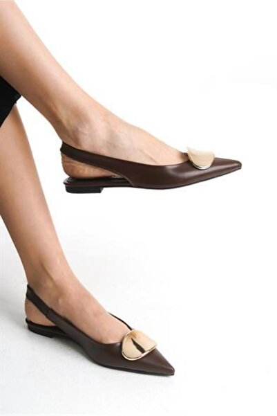 Zoe3 Style Kadın JN Kahve Extra Yumuşak Aksesuarlı Babet