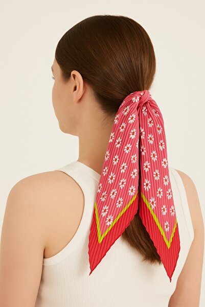 nehir eşarp Papatya Desen Piliseli Fular Bandana