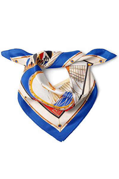 nehir eşarp Denizci Ruhu Pusula & Yelkenli Desen Fular Bandana 50x50 Cm