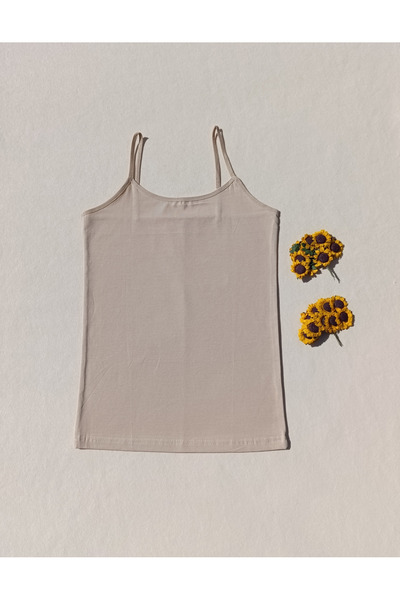 siyalife 2-Pack Basic String Strap Lycra White, Nude Women's Tank Top