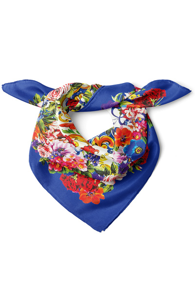 nehir eşarp Çiçekli Seramik Desen Fular Bandana 50x50 Cm