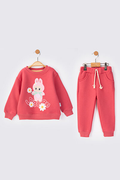 baby flamindo Labubu Embroidered & Printed 3-Ply Girls' Set