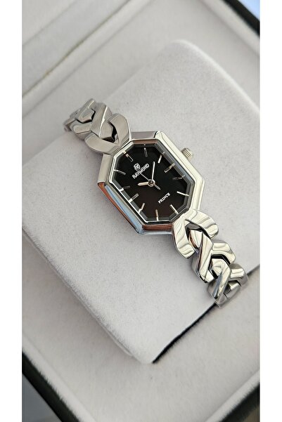 Raymond Rym-213057 Retro Women's Watch - Case and Strap Steel and 2 Years Warranty Silver-Black