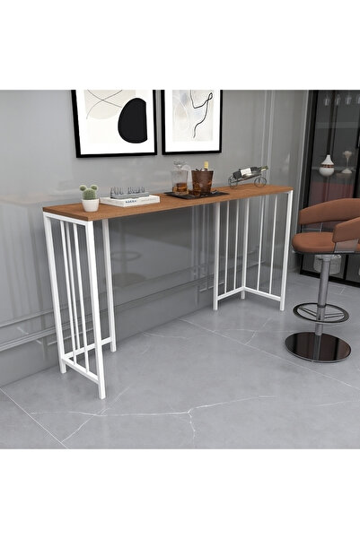 HNC HOME HNCHOME Mutfak Masası Bar Masası Dresuar Makyaj Masası Konsol Raf Peteküstü Raf Metal Ayak BarMasası