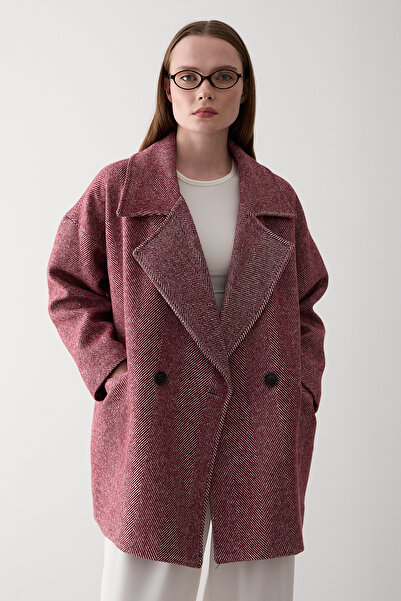 Laluvia Βουργουνδία 1ος Παλτό υψηλής ποιότητας Fishback Oversize Stash