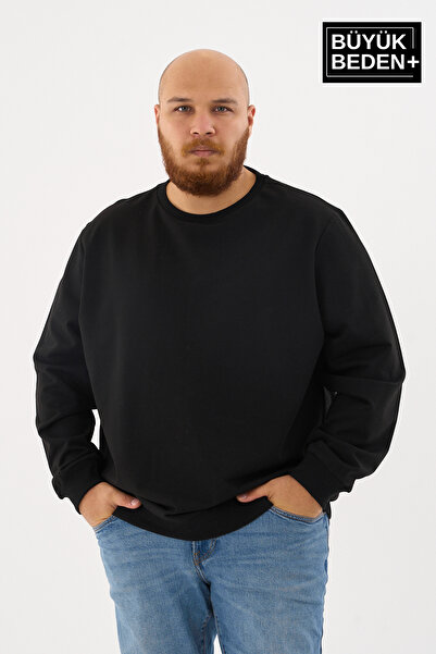 Superlife Erkek Büyük Beden Bisiklet Yaka İnce Sweatshirt – Regular Fit %64 Pamuklu SPR26BSW956