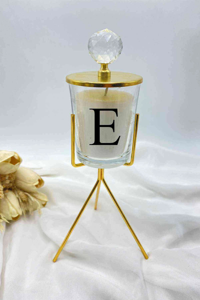 RetroLazer Lüks E Harfli Mumluk Gerçek Mum