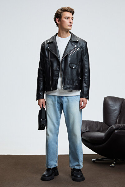 GRIMELANGE Ανδρικό φούτερ ALARIC με στρογγυλή λαιμόκοψη, εμπρός και πίσω με στάμπα, κανονική εφαρμογή, μπλούζα Grimelange