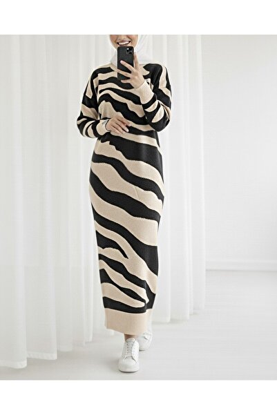 Modamorfo Πλεκτό φόρεμα με σκίσιμο σχέδιο