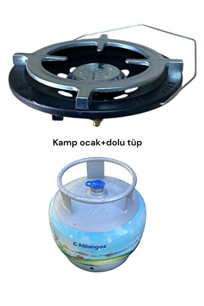 bm büromekanik Piknik tüpü dolu başlıklı set kamp ocak 2kg küçük tüp milangaz...