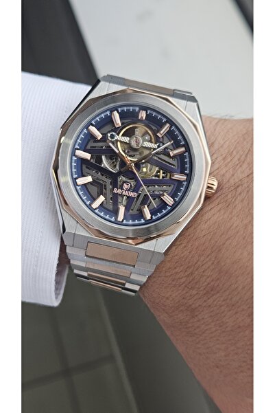 Raymond Rym-311656 Automatic Men's Watch - Steel Case and Strap - 2 Years Warranty Ipr-Bl