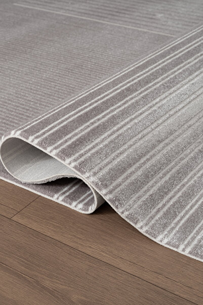 Karmen Halı Jade JD002G Gri Halı Modern Desenli Triko Akrilik Pamuk Tabanlı K...