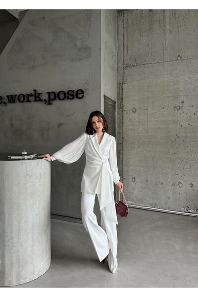 Vuntal BUTİK CHIFFON SLEEVE DOUBLE SET