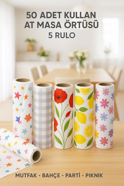 nistabolje 50 bucăți (5 role) față de masă de unică folosință rezistentă la l...