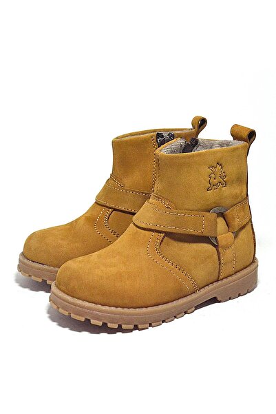 Rakerplus Chiron Hakiki Deri Sarı Fermuarlı Unisex Bebek Çizme