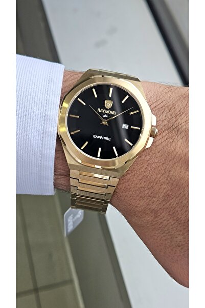 Raymond Rym-611505M Slim Men's Watch - Steel Case and Strap - 2 Years Warranty Gold-Bk